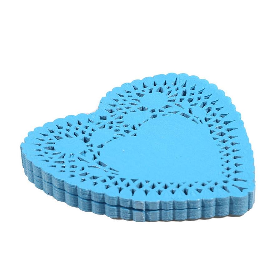 100 шт./набор элегантных бумажных салфеток для поделок 4 дюйма/6 дюймов в форме сердца, полые кружева, впитывающие масло бумажные валентинки для выпечки, Deocr