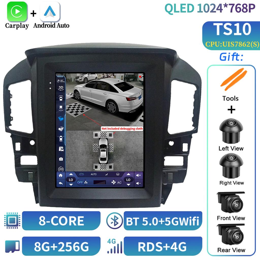 9,7" Для Lexus RX300 1998-2001 Для Toyota Harrier 1998 Android 14 Автомобильный Радио Мультимедиа Видео Плеер Навигация 4G GPS Без DVD