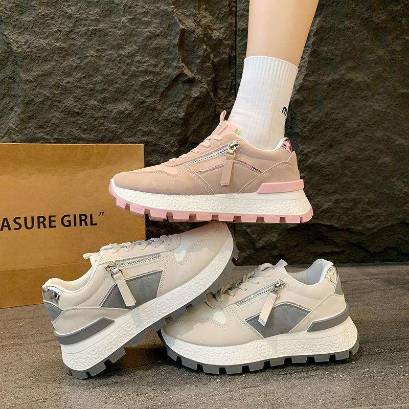 Женские кроссовки, легкие беговые кроссовки, весна, новые дышащие кожаные кроссовки на платформе, обувь Форреста Гампа, модная повседневная обувь для пап