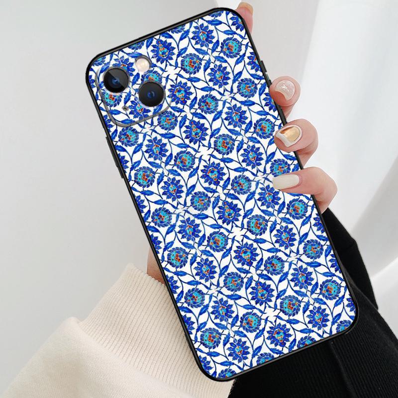 Квадратный турецкий цветочный чехол для телефона iPhone 17 Pro Max 14 13 12 11 15 16 Pro Max mini 15 16 Plus 16e 17 Air