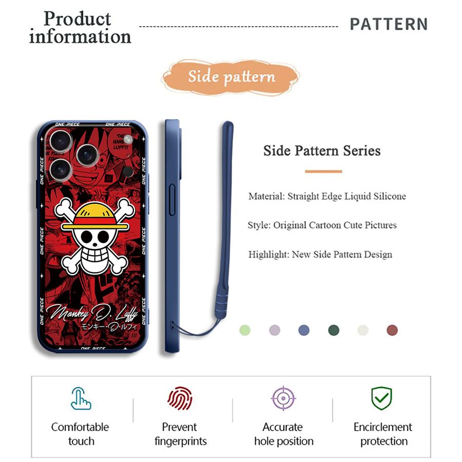Чехол-бампер One Piece Красный Зеленый Крутой для Apple iPhone 17 Pro Max 15 Air 13 Mini 7 8 11 XS XR 12 Plus 16