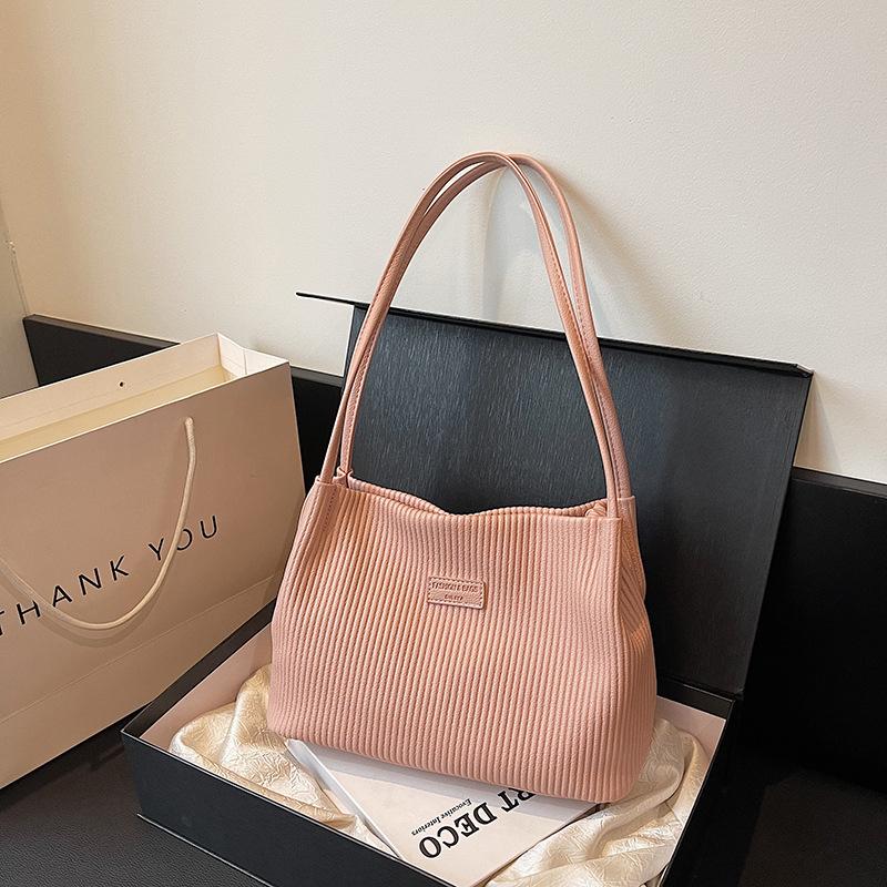 Ретро-сумка из искусственной кожи для женщин, универсальная простая дорожная сумка через плечо, женская плиссированная сумка-тоут, новая