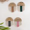 Minimalist Fringed Tapestry Handmade Bohemian Living Room Decorated Semi-round Wood Tapestry Wind Chimes Hanging Decorations