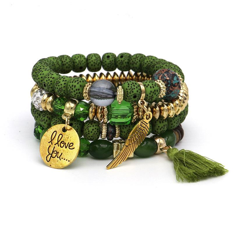 Bohemian Multilayer Turquoise Beaded Bracelet - European & American Travel Jewelry