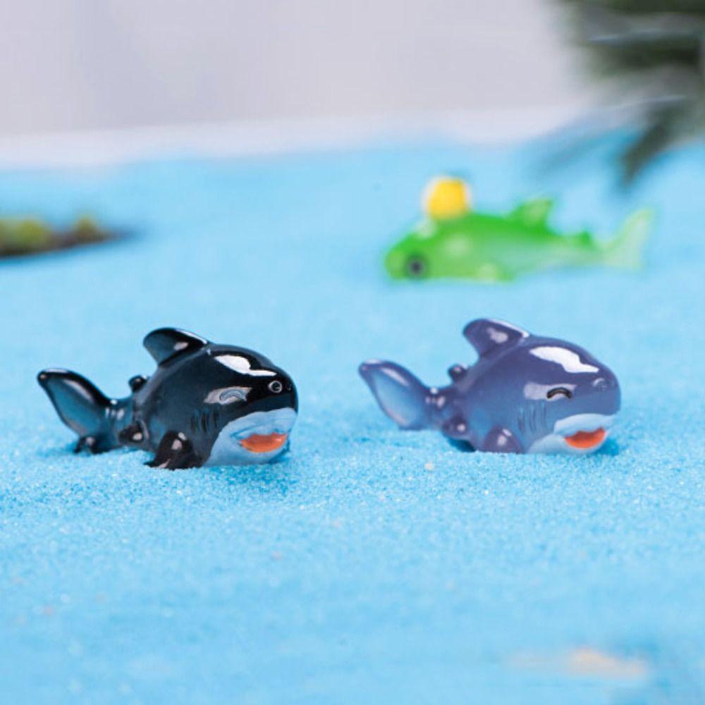 Мультяшная мультяшная статуэтка рыбы из смолы Мини-модели морской жизни Ремесло Миниатюрные фигурки морских животных