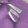 925 Sterling Silver AAA Zircon Adjustable Ring Party Gift Fashion Jewelry