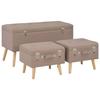 VidaXL Set of 3 Storage Stools, Bed End, Living Room Footrest, Entryway Organizer Living Room 247525