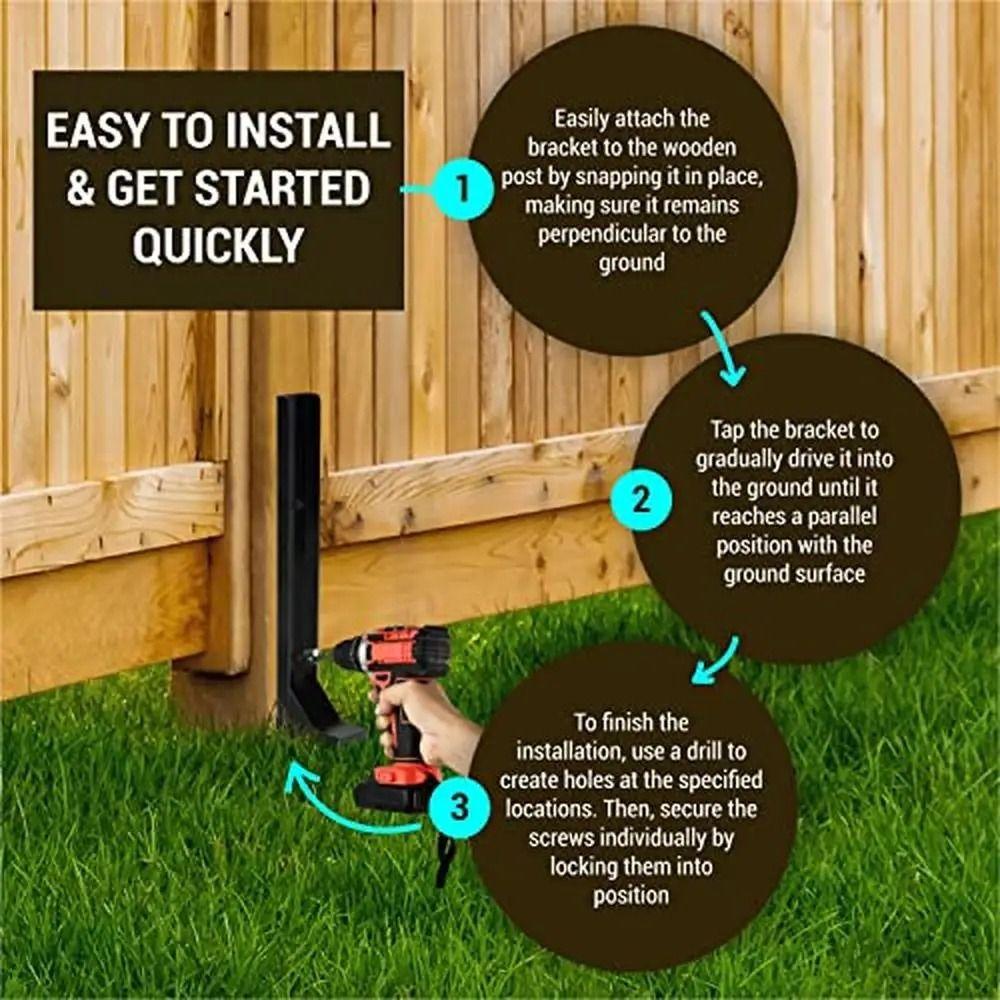 Sturdy Fence Post Spikes Support Stable Fence Post Repair Stakes Home