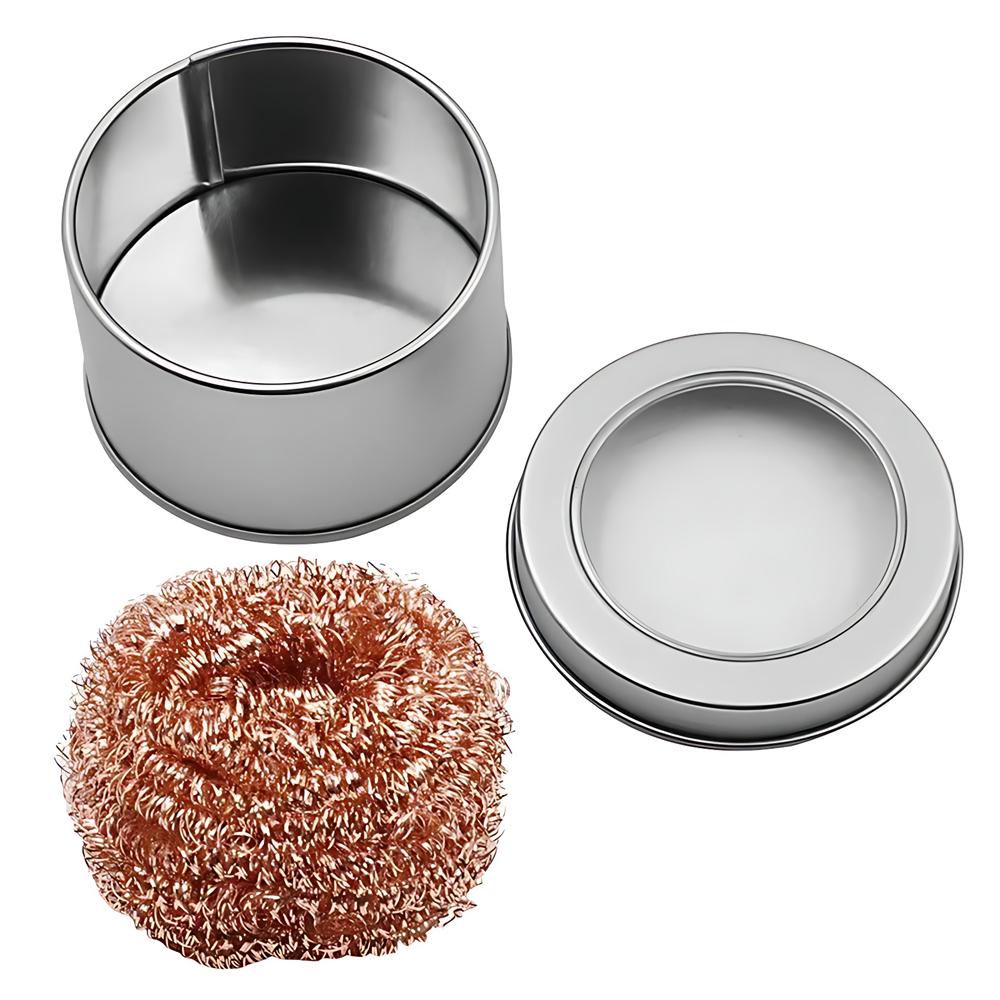 Очиститель жала паяльника с латунной проволочной губкой, не требующий воды Очиститель олова Латунная проволочная губка Шарики Инструменты для чистки Ручной инструмент