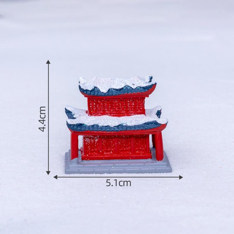 Micro-landscape Jiangnan Snow Scene Sand Table Pavilion Bridge GateRockery Landscaping Materials Decorations, Accessories, Small Ornaments