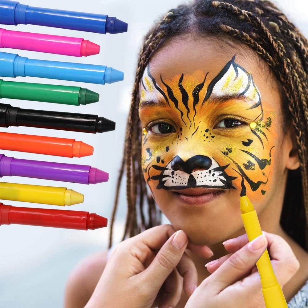 Набор для макияжа с УФ-светящимися мелками для лица и тела на Хэллоуин, неоновая флуоресцентная живопись, набор из 12 комбинаций цветов, 1 шт.