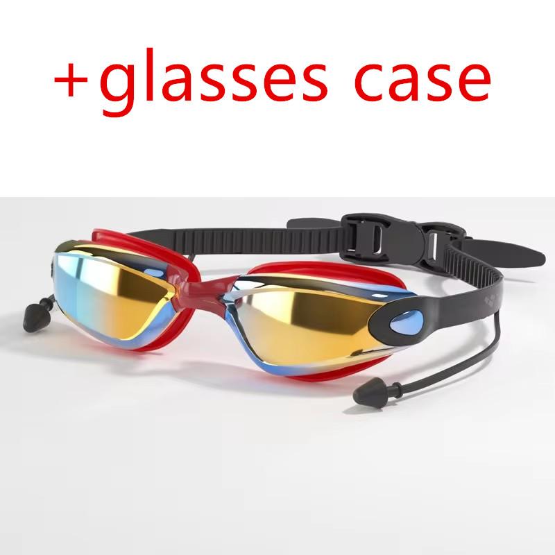 Профессиональные взрослые очки для плавания с защитой от запотевания и берушами. Мужские и женские очки для плавания. Герметичные. Регулируемые. Защита от УФ-лучей.