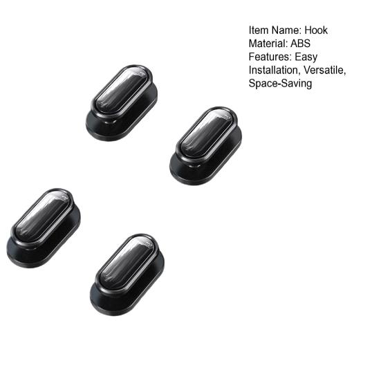 4Pcs Hidden Car Hooks ABS Adhesive Back Seat Organizers for Keys Masks Chargers Multi-surface Car Hooks for Leather Glass Tile