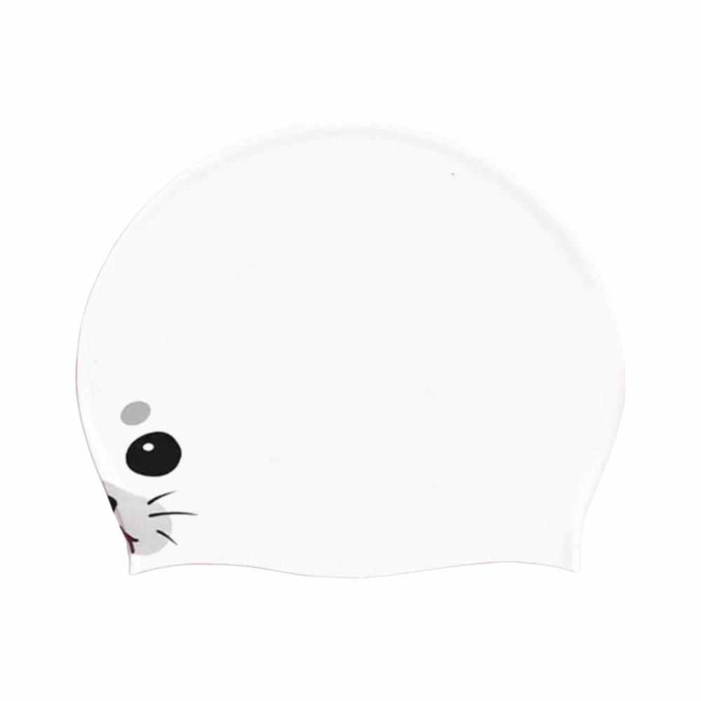 Waterproof Swimming Hat Cartoon Animal Printed Cap Cute Silicone Swim Cap  Pool Use