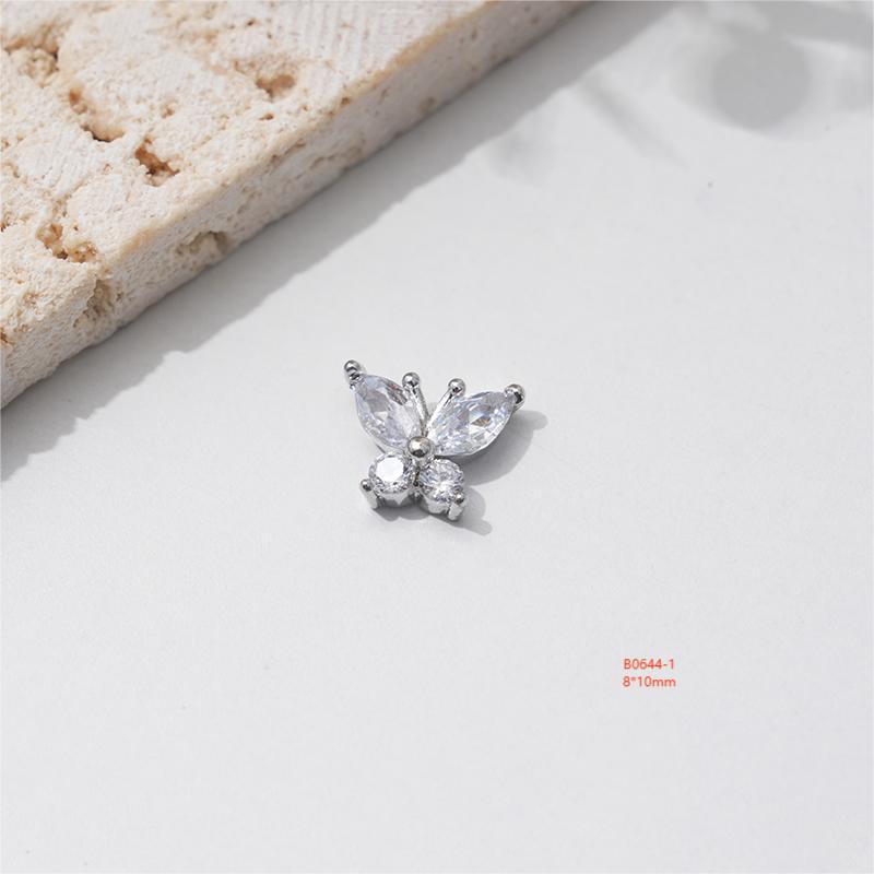 LZ16 Роскошные металлические бабочки из циркония для ногтей