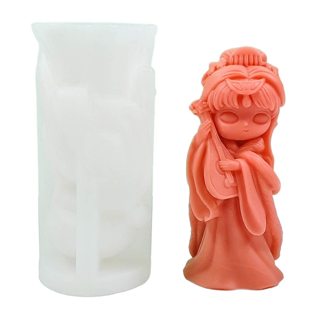 Ancient Doll Candle Silicone Mold 3D Girl Aromatherapy Plaster Soap Resin Mold DIY Chocolate Cake Baking Tool Home Decor