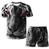 Boys Girls Tiger Clothes Sets Summer Cute T Shirts Short Pants 1-14 Year 2pcs Clothing Suits Kids Fashion Casual Costume Outfits