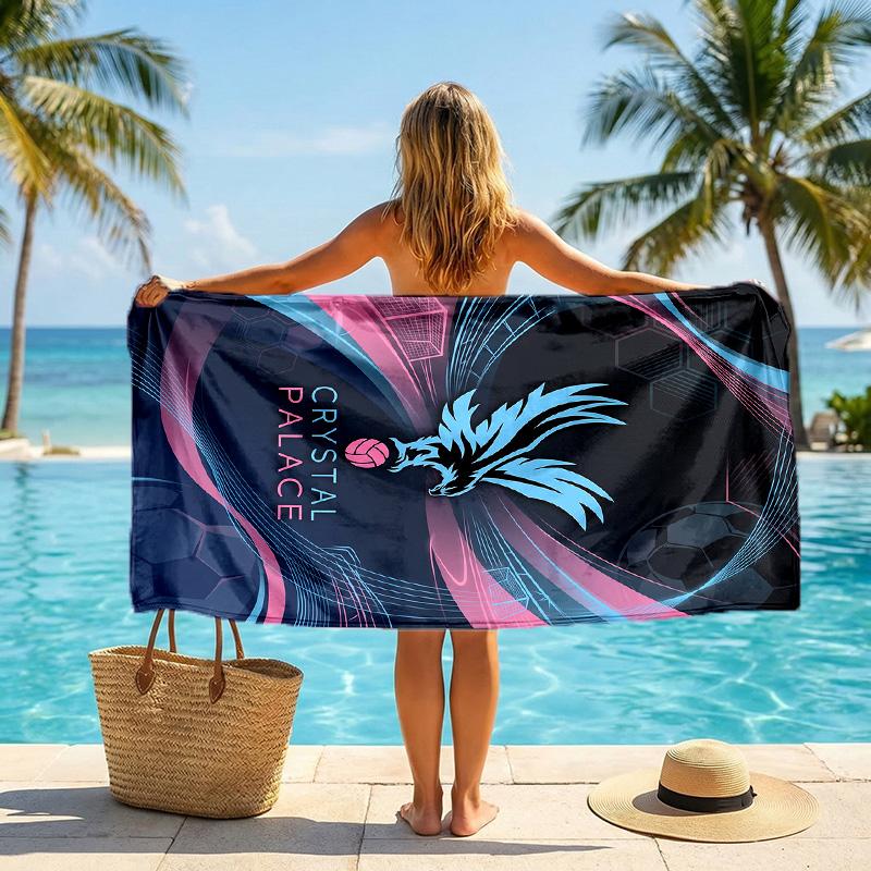 Crystal Palace Football Beach Towel Soft Microfiber Summer Towel Quick Dry Absorbent Towel for Beach Swimming Pool Travel