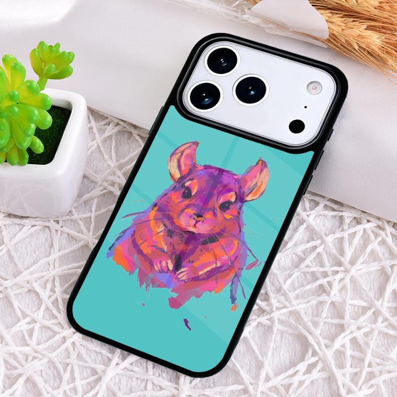 Милый Мультяшный Чехол для Телефона с Шиншиллой для iPhone 17 Air 16 15 11 12 14 13 Pro Max Ударопрочный Чехол