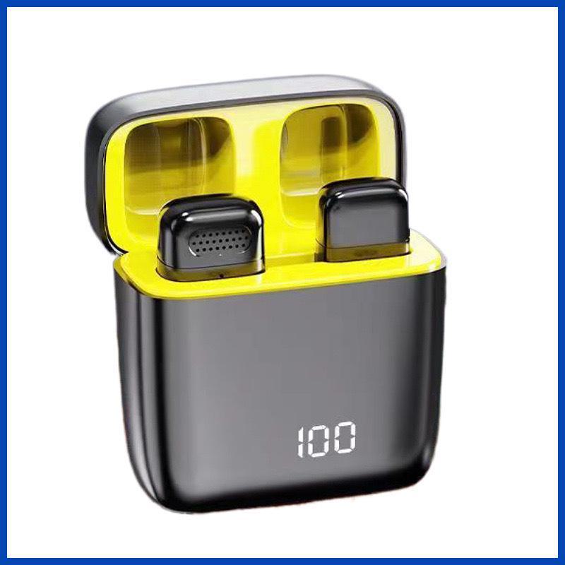 Беспроводной прикрепляемый микрофон с зарядным чехлом, индикатором заряда, высокой громкостью, потоковой передачей на мобильные устройства, короткими видео, шумоподавлением.