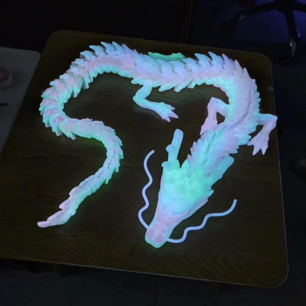 Светящийся Радужный Китайский Дракон 3D-печатная Скульптура – Креативное Украшение Подарок