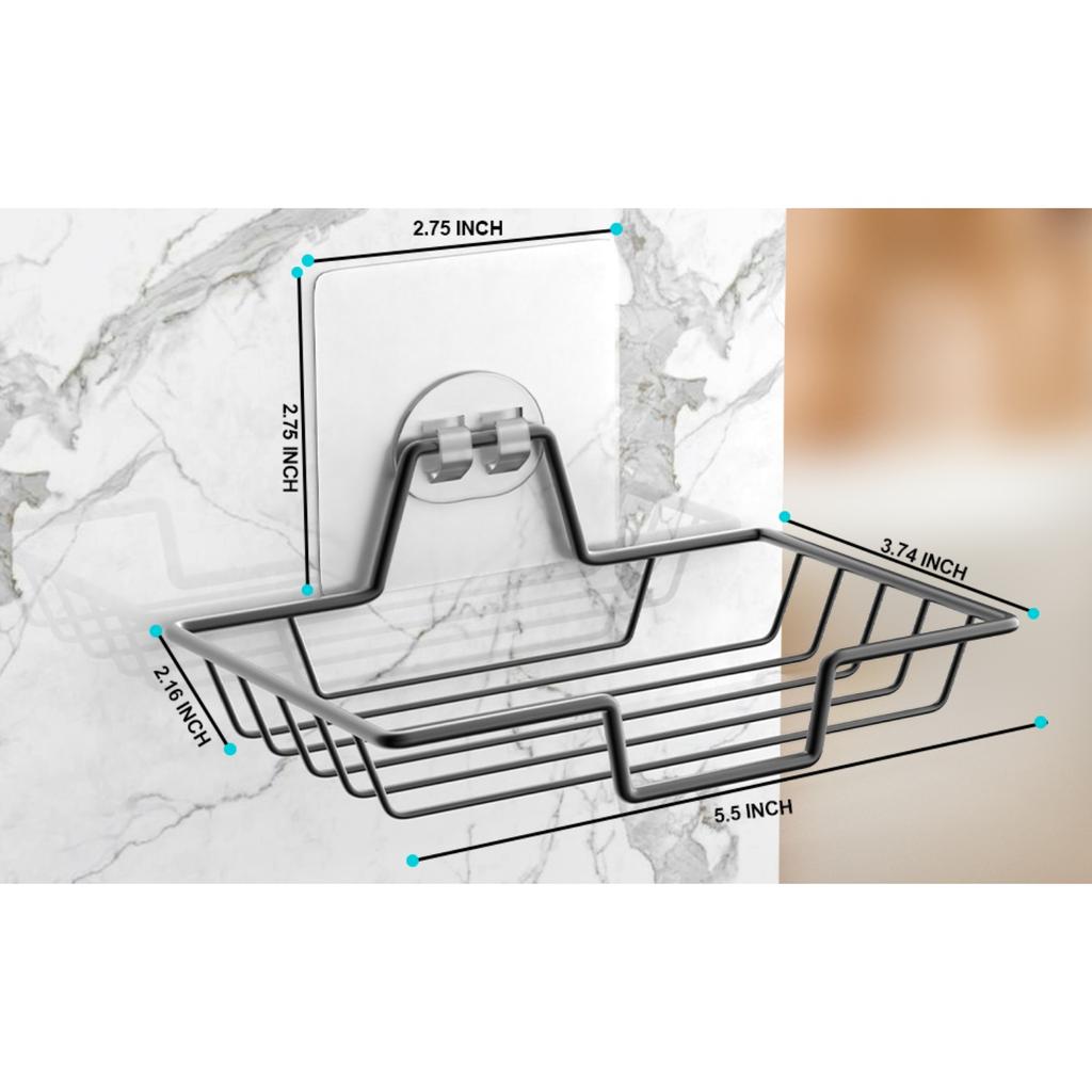 Soap Dish Holder, 304 Rustproof Stainless Steel Soap Holder, Wall Mounted Soap Dish for Kitchen Sponge Holder, Bathroom, Black