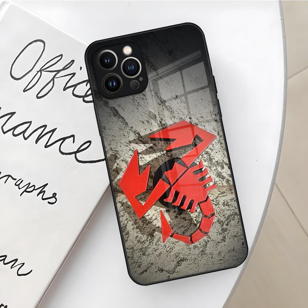 ABARTH Италия Чехол для телефона автомобиля для Iphone 16 15 14 12 11 13 Pro Max Mini X Xr Xs Se 8 Plus Стеклянный Чехол