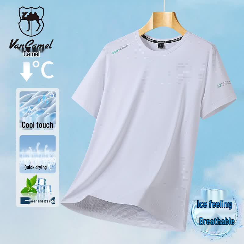 Мужская футболка VANCAMEL с круглым вырезом из ледяного шелка