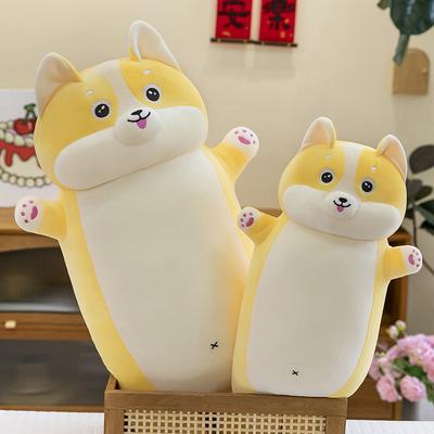 Милая длинная полоска мультяшная плюшевая игрушка корги подушка персиковая попка мягкая милая кровать для девочки с куклой подарок