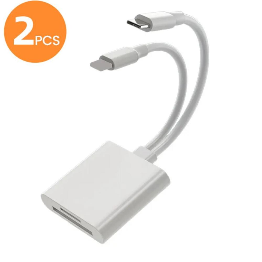 2 в 1 OTG Card Reader Type C Lightning to SD TF Memory Card Adapter для ПК, ноутбука, iPhone, Multi Smart Card Reader, не требуется приложение