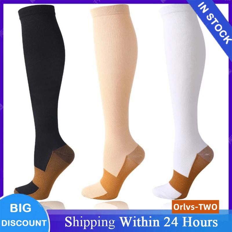 2 PairsMen's Compression Stockings Blood Circulation Promotion Women Men Pain Relief Graduated Unisex Anti-Fatigue Socks
