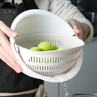 Кухонная силиконовая двойная сливная корзина для мытья мисок корзина для хранения сита миски сушилка для овощей дуршлаг кухонный инструмент