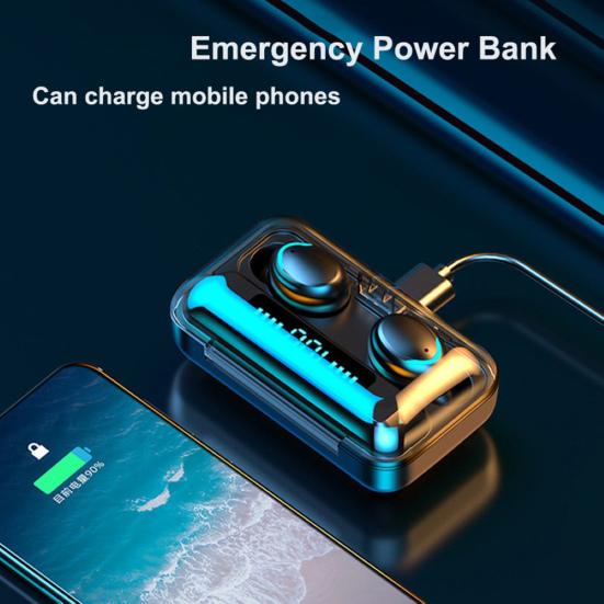 F9-5C True Wireless Stereo LED Digital Display Bluetooth-compatible 5.0 Wireless Earphones Sports Earbuds