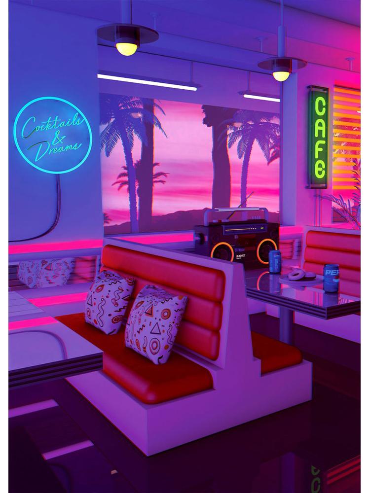 Neon Synthwave Arcade Zone Dream Плакаты Холст Картина Игра Игровая комната Настенная картина для кафе Клубная комната Украшение дома