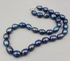 Ожерелье Nouvelle 9-10 мм в стиле барокко Tahiti Noir bleu Couleur Perle D'eau Douce 18 дюймов