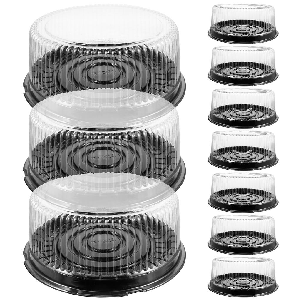 10 шт. Коробка для торта, свадебные коробки, контейнеры для демонстрации, пластиковые с крышками, упаковка для пирогов и десертов, ручная работа, слайс, переноска для питомца