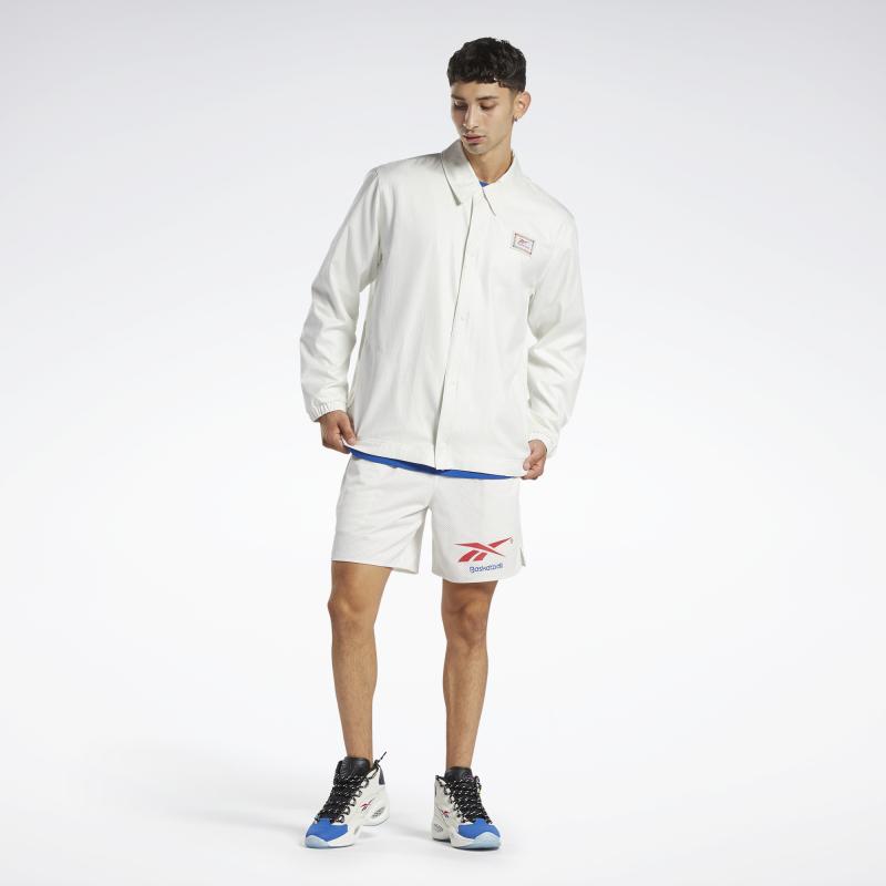 Reebok Куртки Мужские Белый Лацкан Умеренный Другое HN5809