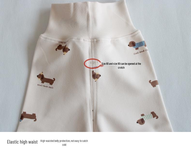 25 Стилей Детский Хлопковый Комплект Нижнего Белья с Завышенной Талией для Мальчиков и Девочек - Защита Животика, Бесшовный, Теплая Осенне-Зимняя Домашняя Одежда