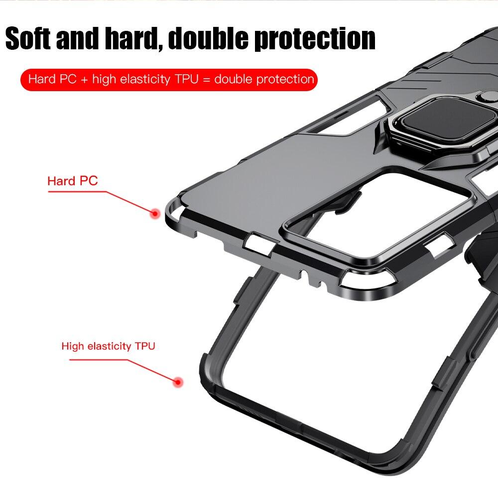 KEYSION Противоударный защитный чехол для Xiaomi POCO F5 Pro, силиконовый + ПК, металлическое кольцо-подставка, чехол для телефона Redmi K60 Pro