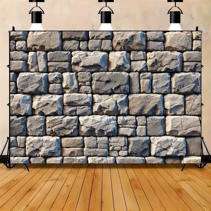Rough stone wall textured polyester banner, multi-purpose party, photography studio background