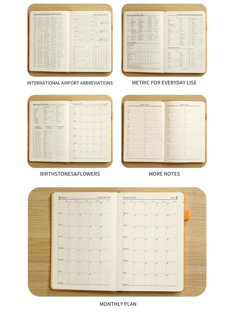 В наличии: Английский ежедневник формата A5 на 2025-2026 гг. с эластичной резинкой