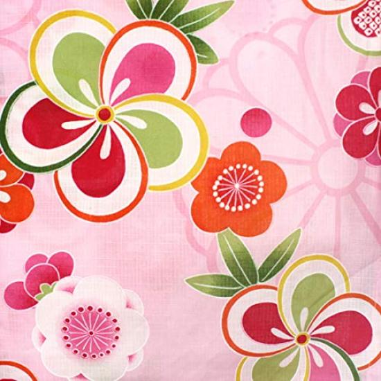 Kids Girls Yukata Single Item Plum Pattern Pink Wcu02 [Wagamama] (110 Size)