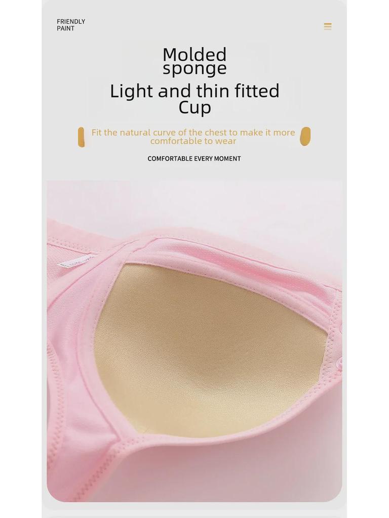 Бюстгальтер с увеличенным размером чашек, застежкой спереди, без стального кольца, в стиле жилета, тонкий дизайн для людей среднего и пожилого возраста.