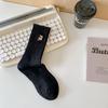 Женские вышитые носки средней длины с отворотом для осени/зимы