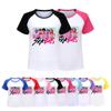 5028 Kids Girls Sajaboys Rumi Zoey Mira Print Raglan Short Sleeves T-Shirt