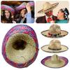 Mexican Sombrero Hat Authentic Mexican Costume Sunshade Caps Retro Jazz Hat  for Women & Men