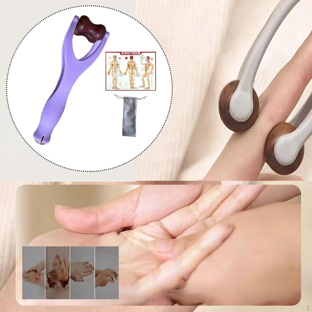 Double Rollers Hand Joint Roller Handheld Finger Massager for Relax