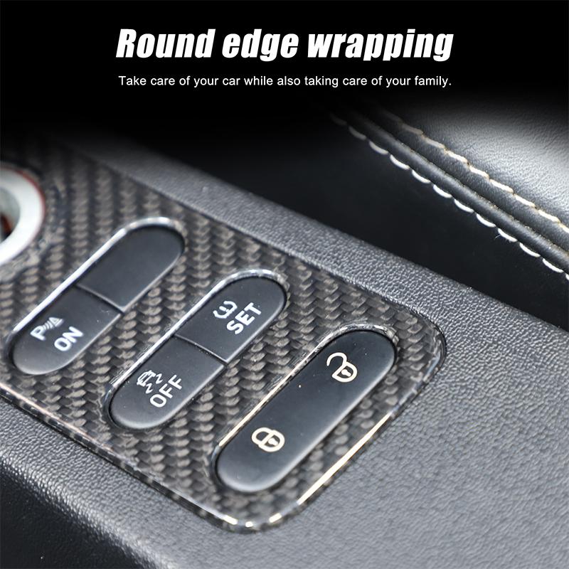 Для SEAT Leon MK2 Altea 2005-2012 Накладка-рамка кнопки переключения передач и кнопки блокировки дверей из настоящего углеродного волокна