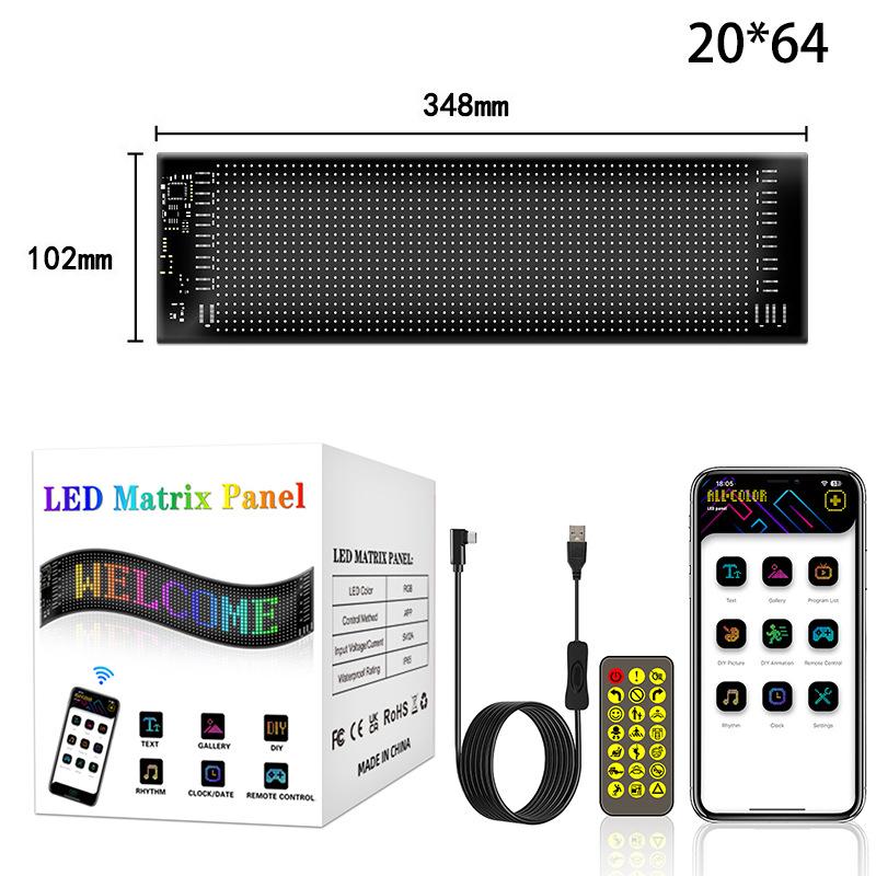 Автомобильный гибкий дисплей LED мягкий экран APP Bluetooth LED рекламный экран заднее окно забавное выражение интерактивный водонепроницаемый экран