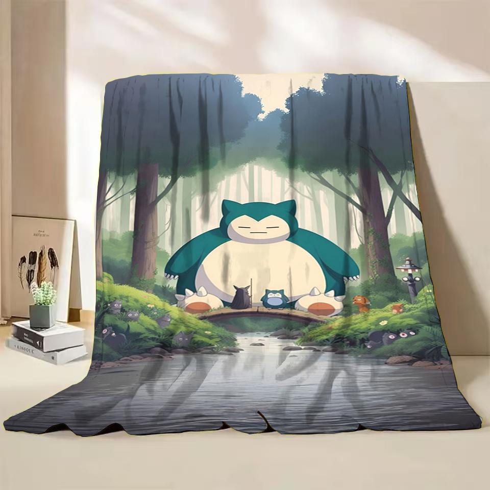 Фланелевое пушистое флисовое одеяло Pokemon Snorlax для дома, спальни, кровати, дивана, офиса, детское покрывало, взрослое мягкое одеяло, милый подарок для ребенка
